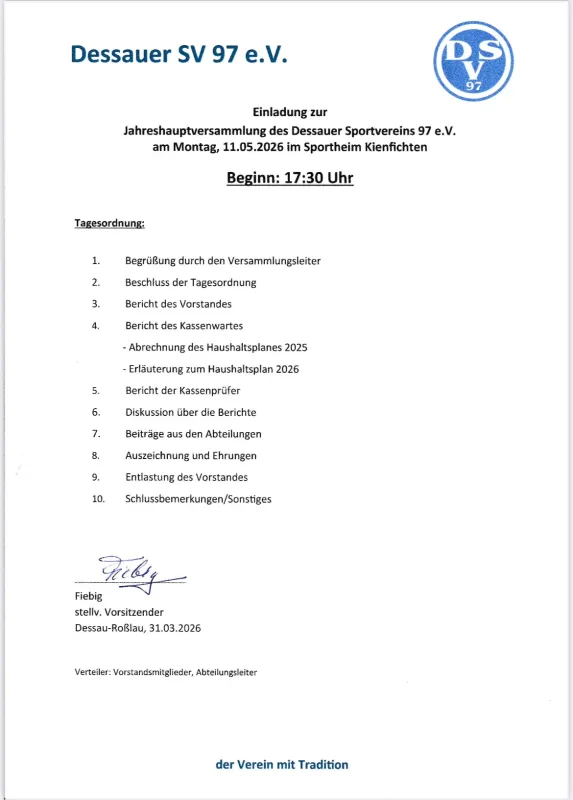 JAHRESHAUPTVERSAMMLUNG