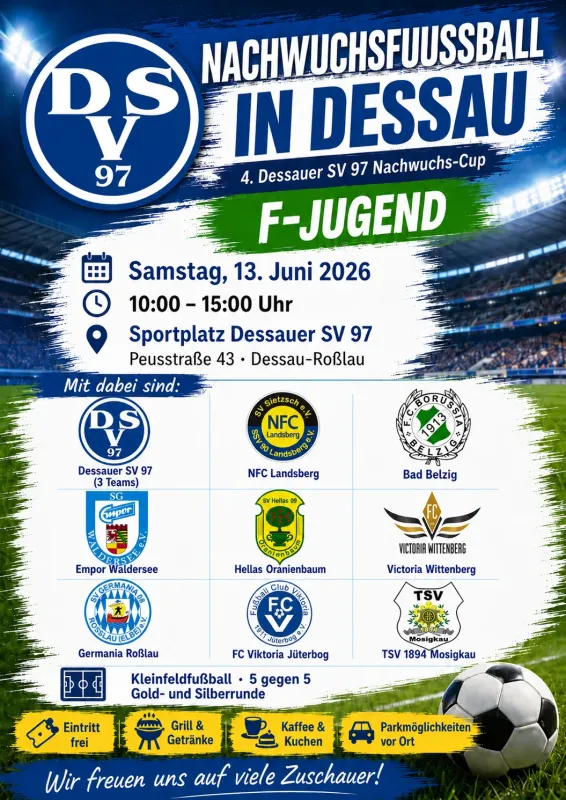 Vorbericht: 4. Dessauer SV 97 Nachwuchs-Cup der F-Jugend